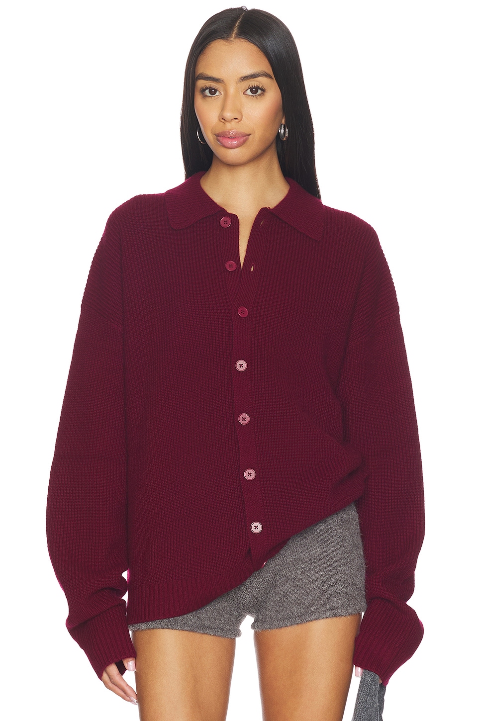 X Revolve Relaxed Knit Button Up Sweater