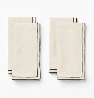 Bordered linen napkins