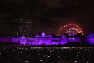 The amazing display included drones and thousands of fireworks