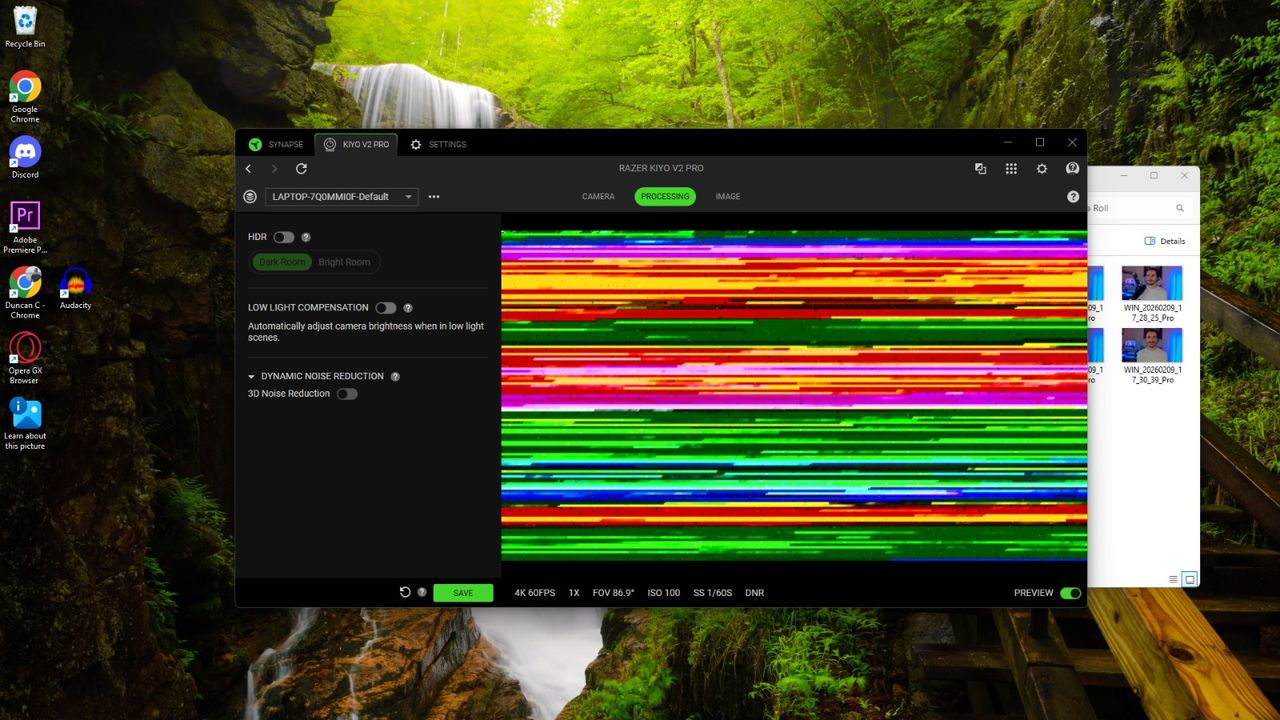 The Razer Synapse app bugging when Dynamic Noise Reduction is turned off with the Kiyo V2 Pro