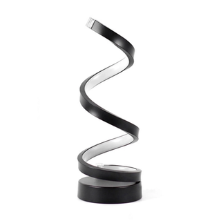 spiral LED table lamp in black