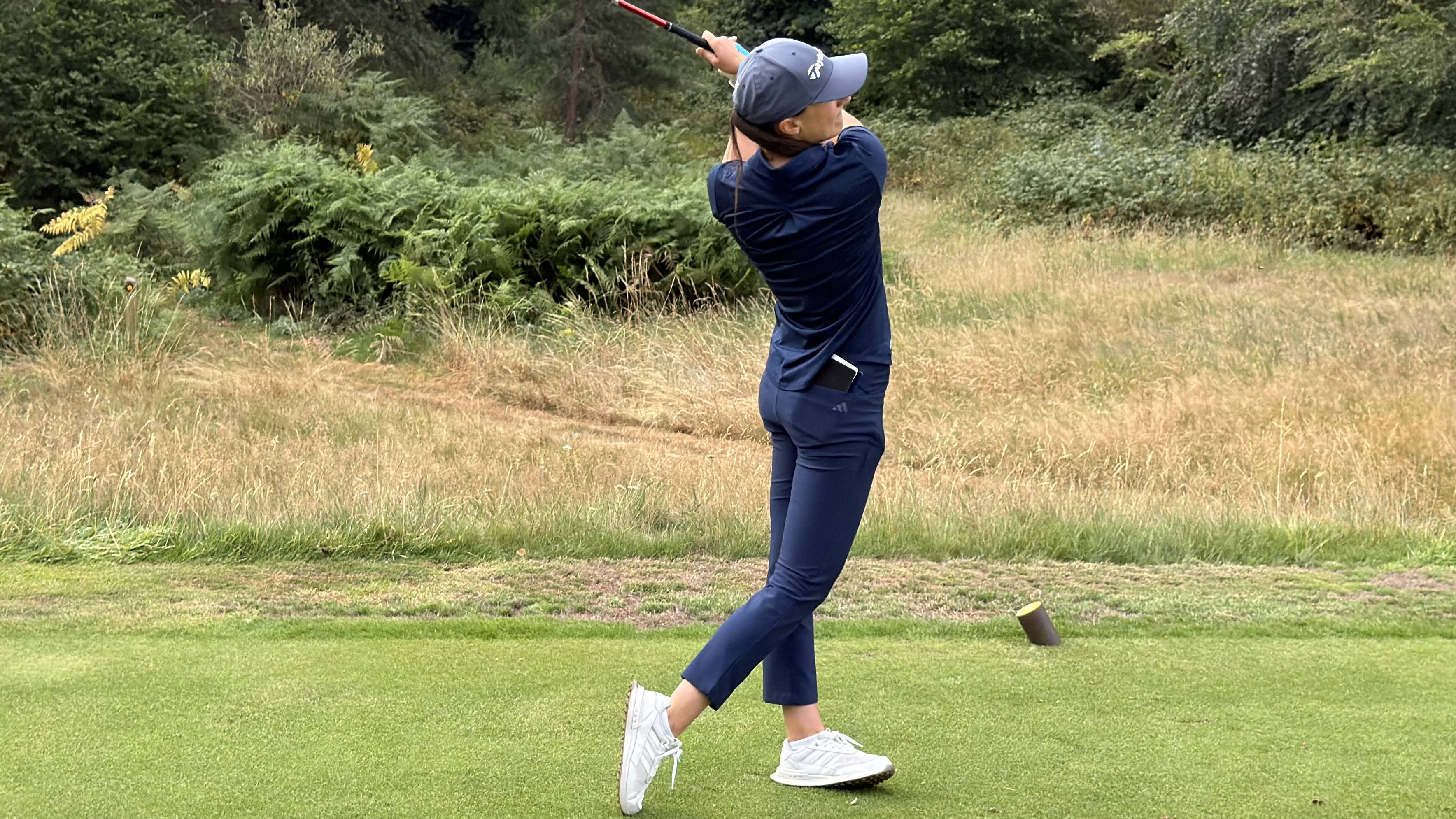 Jess Ratcliffe hitting off the tee