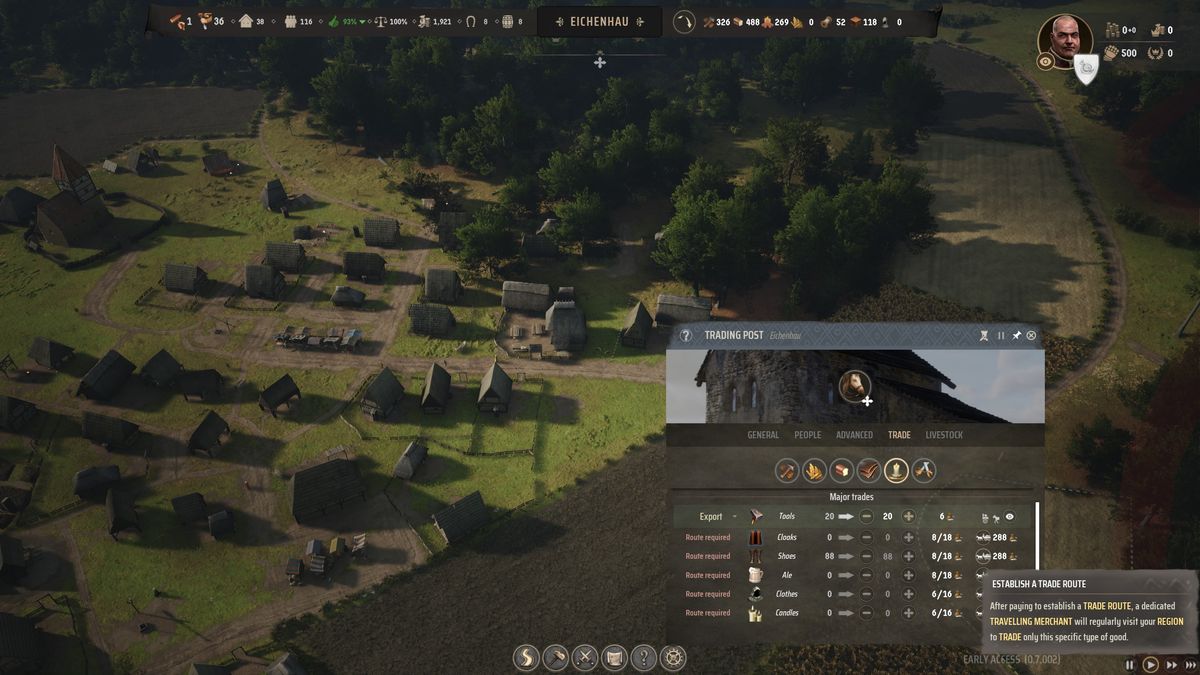Manor Lords regional wealth - establish a trade route