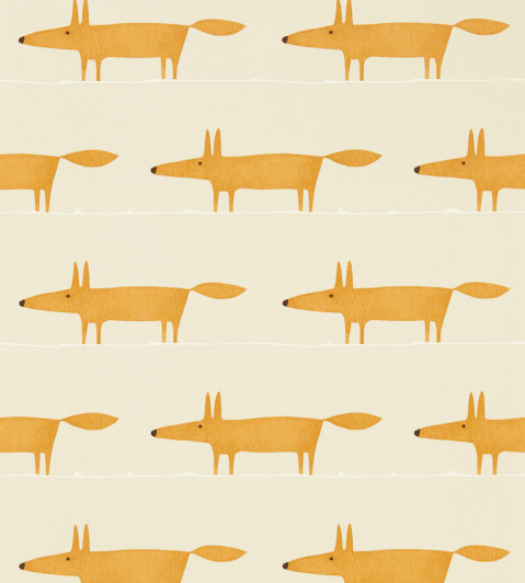 Midi Fox Wallpaper - Raffia / Chai