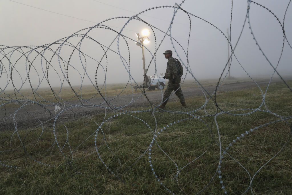 A U.S. troop at the southern border.