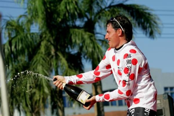 Volodymyr Zagorodniy (Ukraine) in the polka dot jersey.