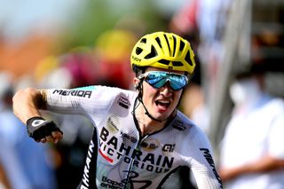 Pello Bilbao celebrated a stage win at the 2023 Tour de France