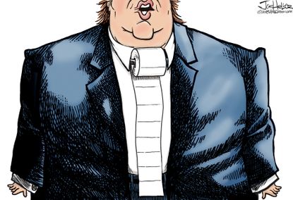 Political cartoon U.S. Trump racist comments