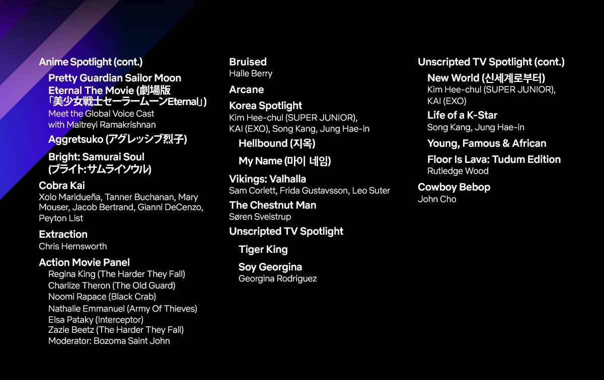 Netflix Tudum day 2 schedule continued