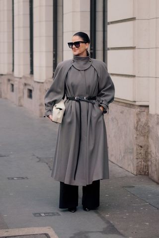 Woman wearing street style at Paris Fashion Week.