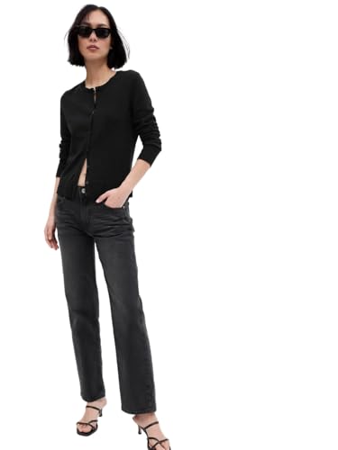 Gap Women's Crewneck Cardigan, True Black, Small