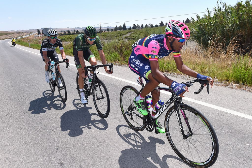 Tsgabu Grmay (Lampre-Merida) leads the break