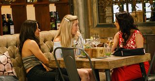 Rana Nazir, Kate Connor and Imogen in Coronation Street.
