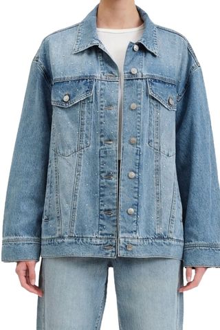 Beau Embellished Denim Trucker Jacket