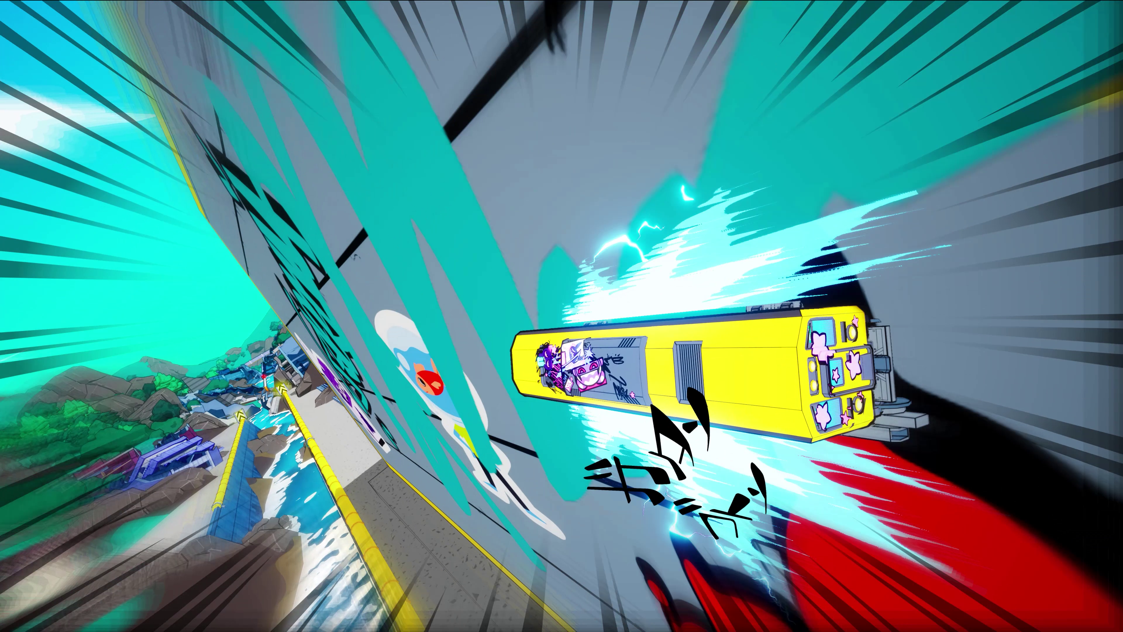 A train wallriding in Denshattack.