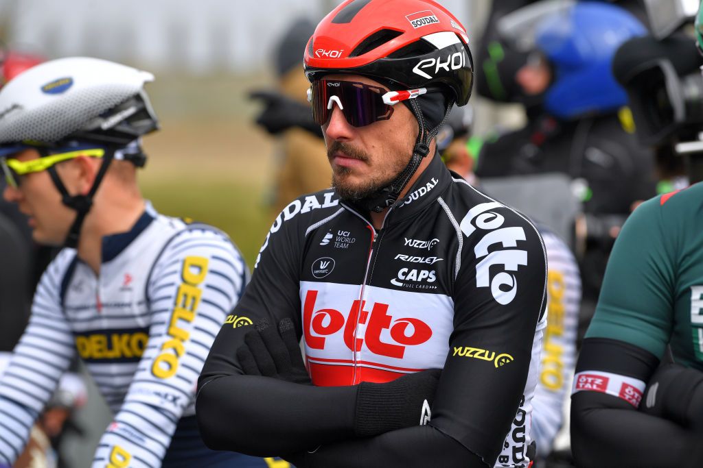 SCHOTEN BELGIUM APRIL 07 Start John Degenkolb of Germany and Team Lotto Soudal during the 109th Scheldeprijs 2021 Mens Elite a 1942km race from Terneuzen to Schoten SP21 FlandersClassic on April 07 2021 in Schoten Belgium Photo by Luc ClaessenGetty Images