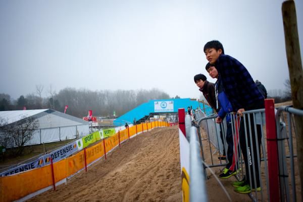 Japanese junior riders watched the race action