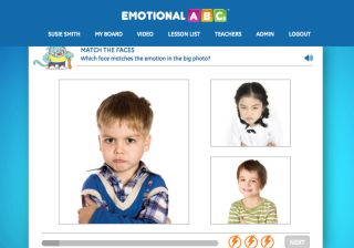 Screenshot Emotional ABCs Classroom: Kids show different emotions with facial expressions