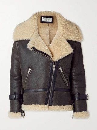 Leather and Shearling Biker Jacket