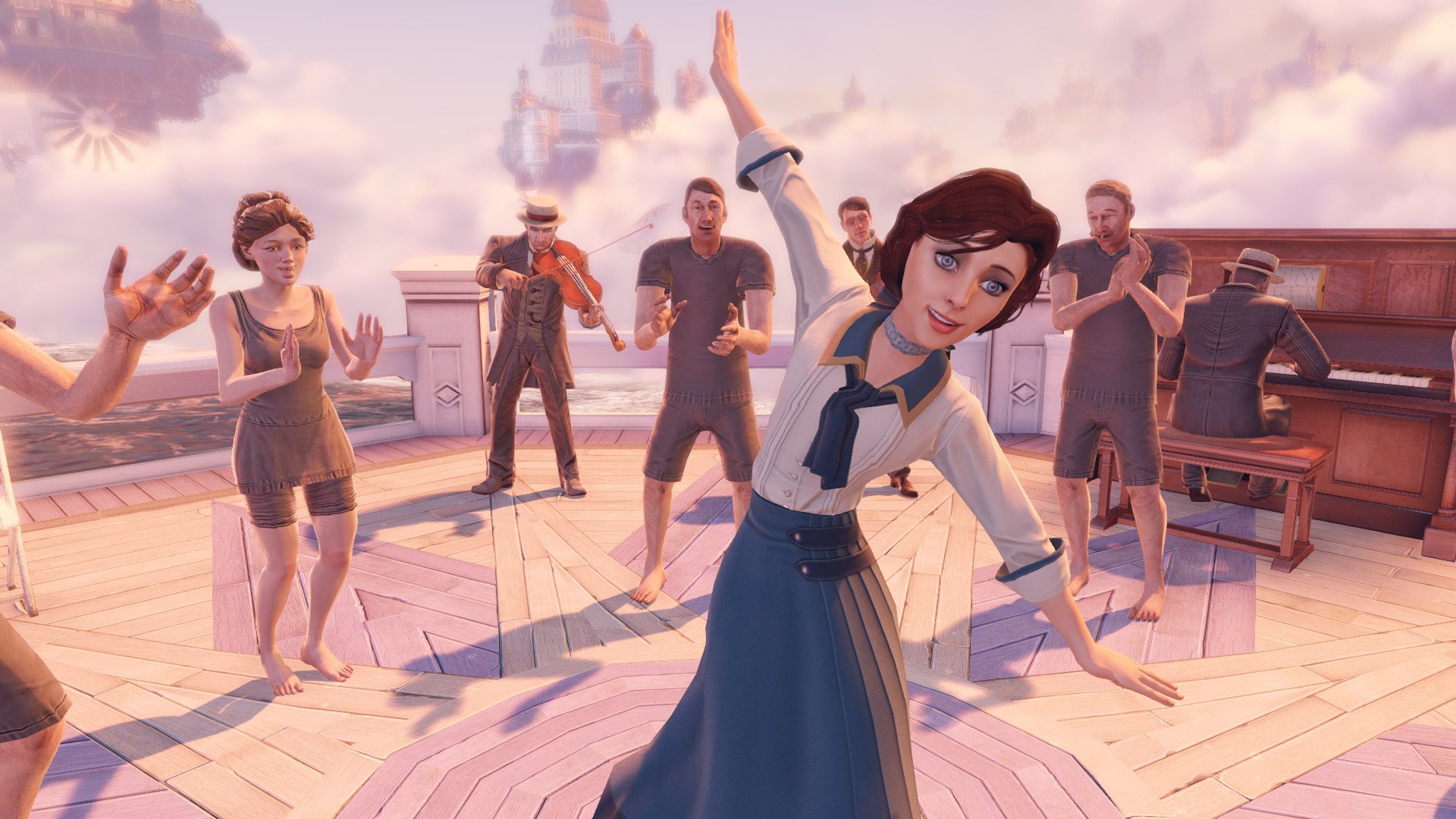 Elizabeth dancing in BioShock Infinite.