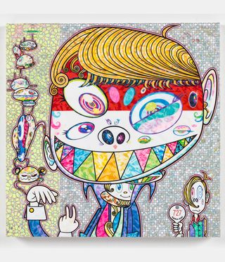 brightly coloured works by Murakami