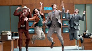 Kjente filmer du ikke trenger å se: Fire menn hopper av lykke i filmen Anchorman