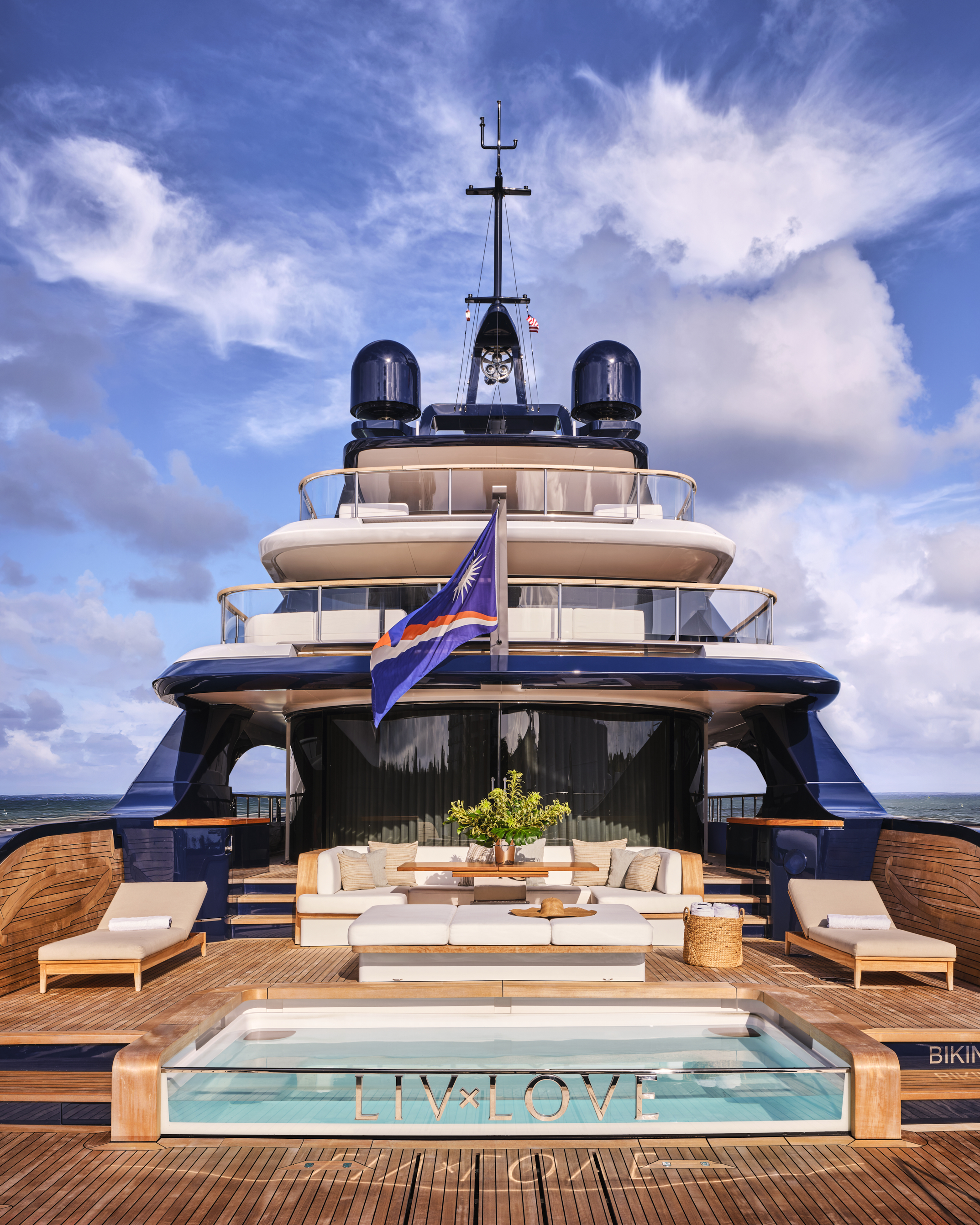 luxury yacht deck with pool