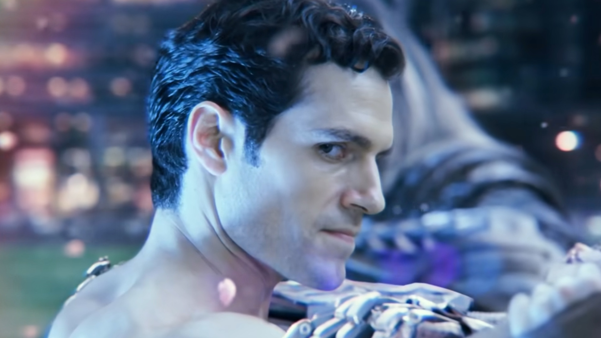 Henry Cavill as Clark Kent during the superman movie, Justice League.