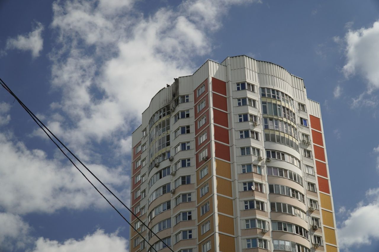 Damage on a Moscow building