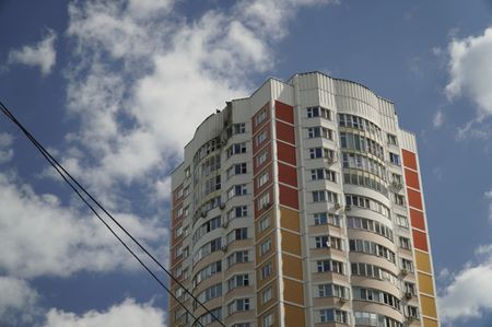 Damage on a Moscow building