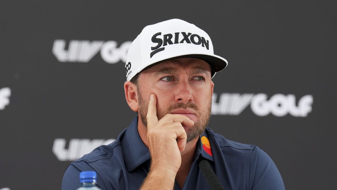 Graeme McDowell addresses the media