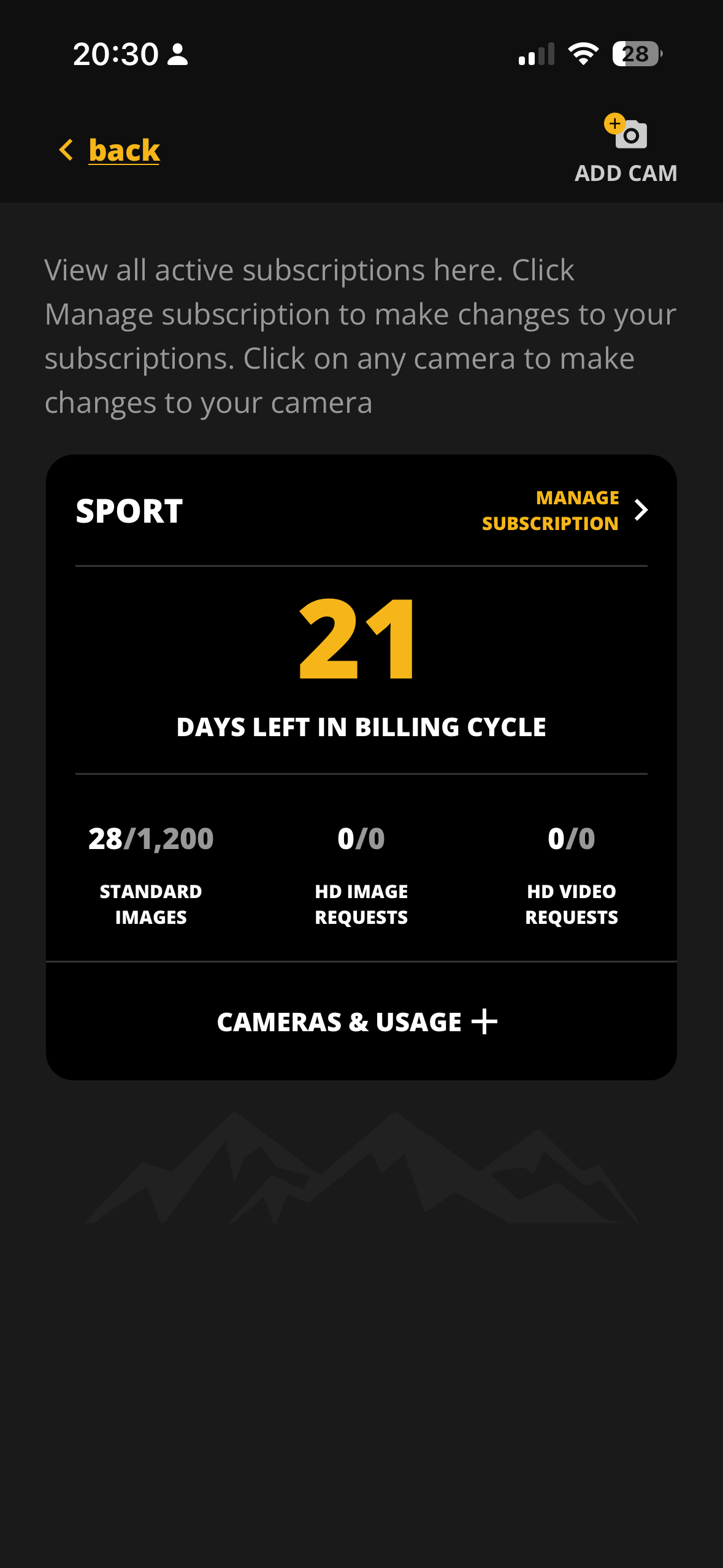 Screenshots from the Browning Wireless App