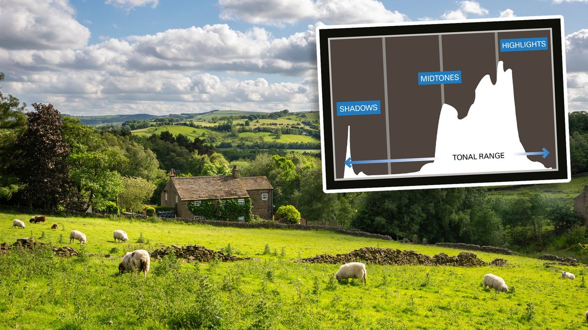 Rural scene near Chapel-en-le-Frith in Derbyshire with Eccles Pike seen in the distance.