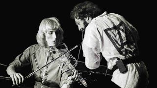 Jethro Tull’s Ian Anderson and Eddie Jobson performing live in 1980