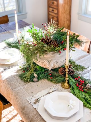 rustic christmas tablescape