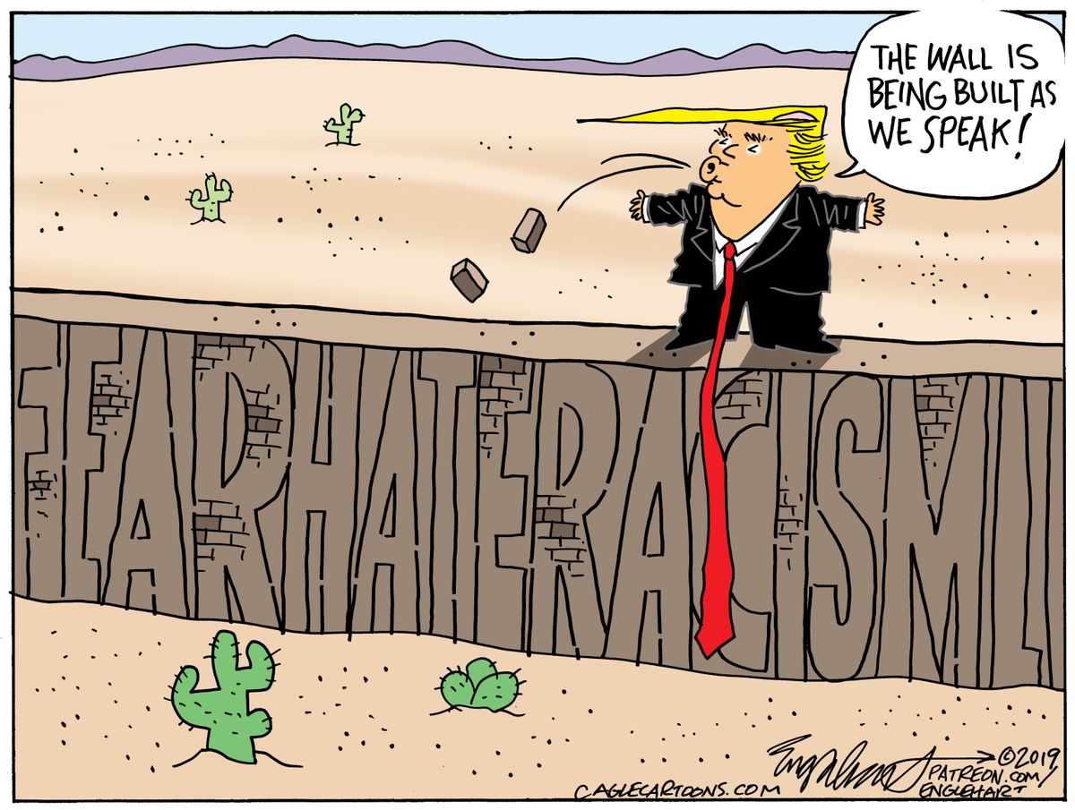 Political Cartoon U.S. Trump border wall MAGA Mexico | The Week