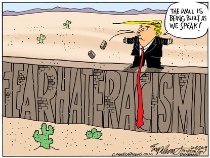 Political&nbsp;Cartoon&nbsp;U.S. Trump border wall MAGA Mexico