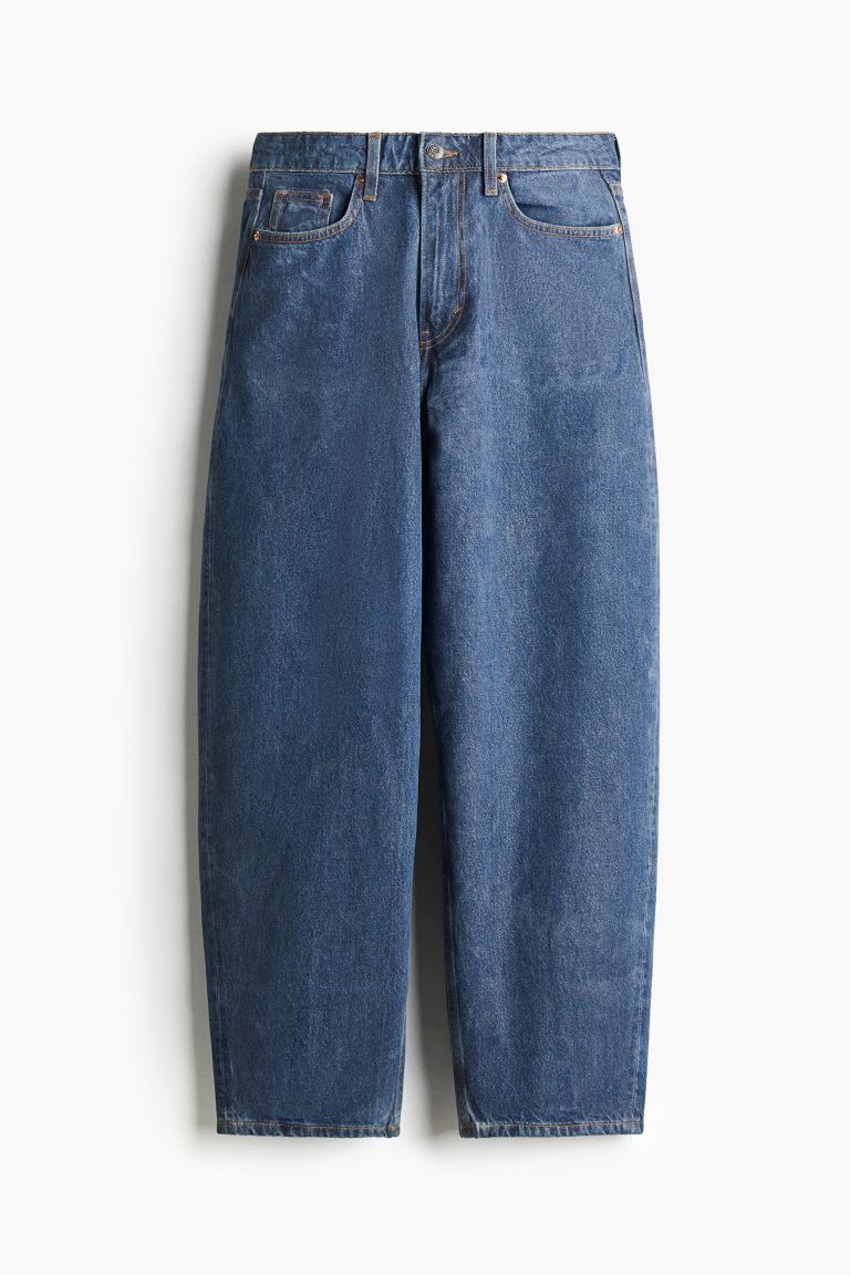 High Rise Barrel Leg Jeans