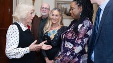Queen Camilla with Sarah Jessica Parker and judges of the Booker Prize at Clarence House