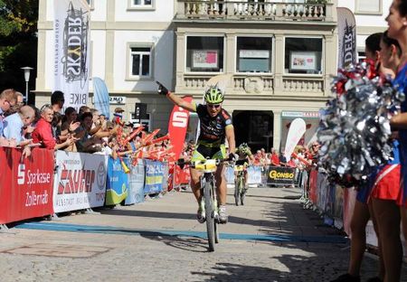 Hanze Genze (Multivan Merida) takes the stage 3 win at the Trans Zollernalb