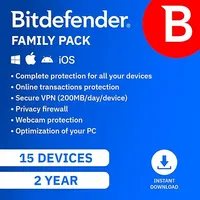 Bitdefender Family Pack - 15-Devices, 2 Years