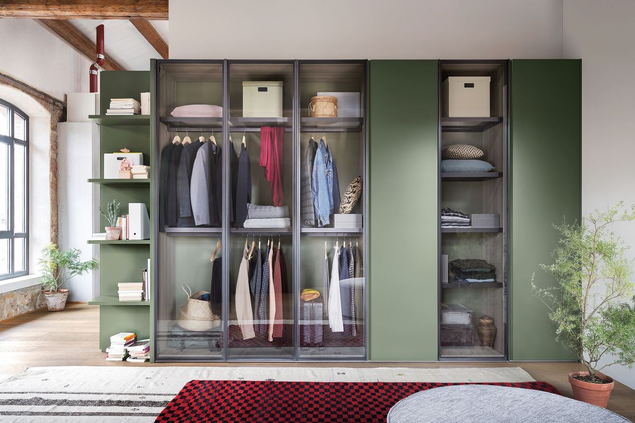 green built in wardrobe