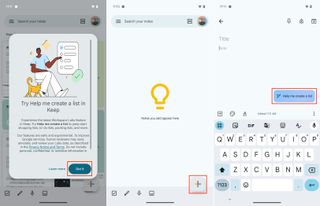 How to use Google Keep to "Help me create a list" steps