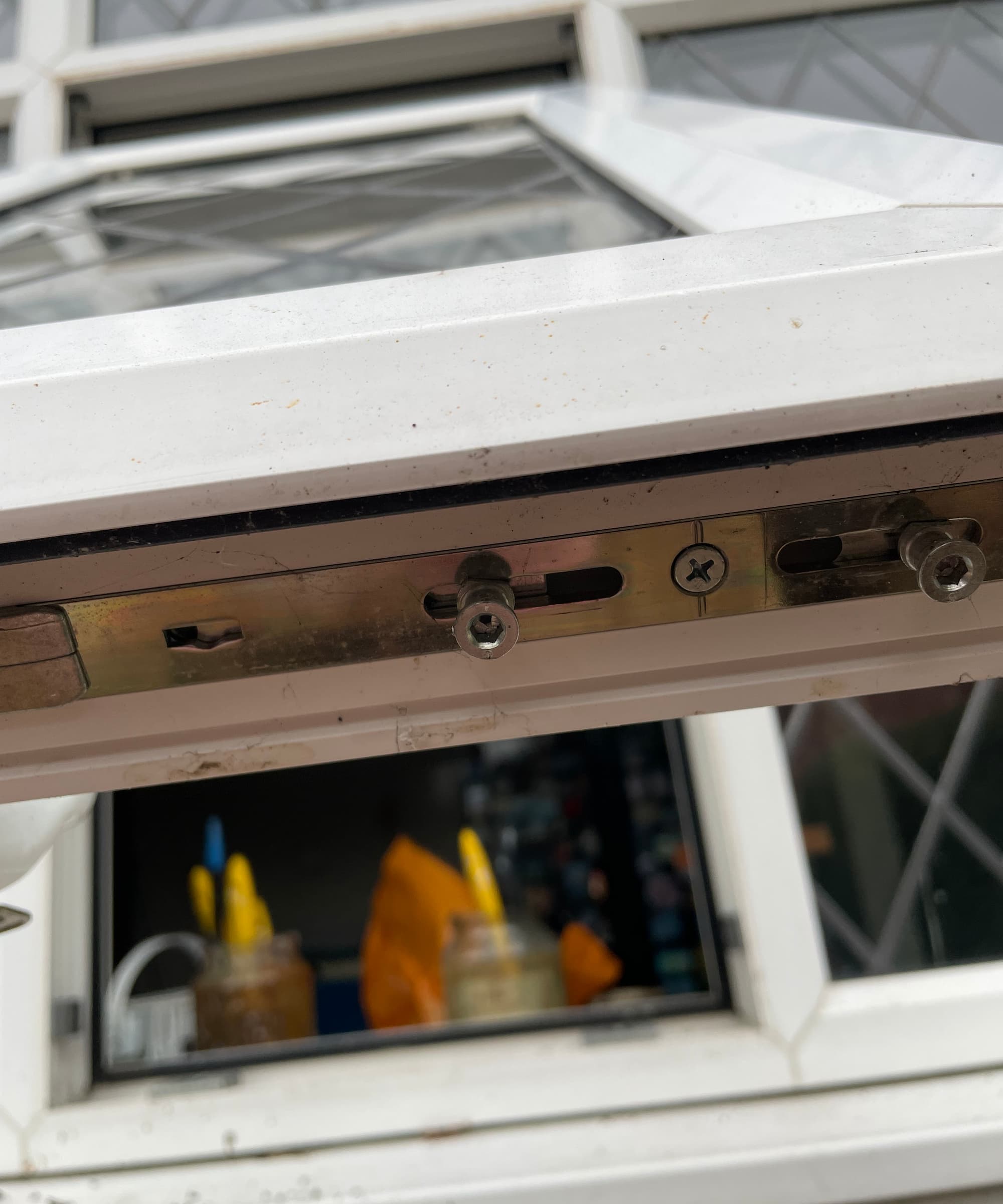 The underside of a uPVC window