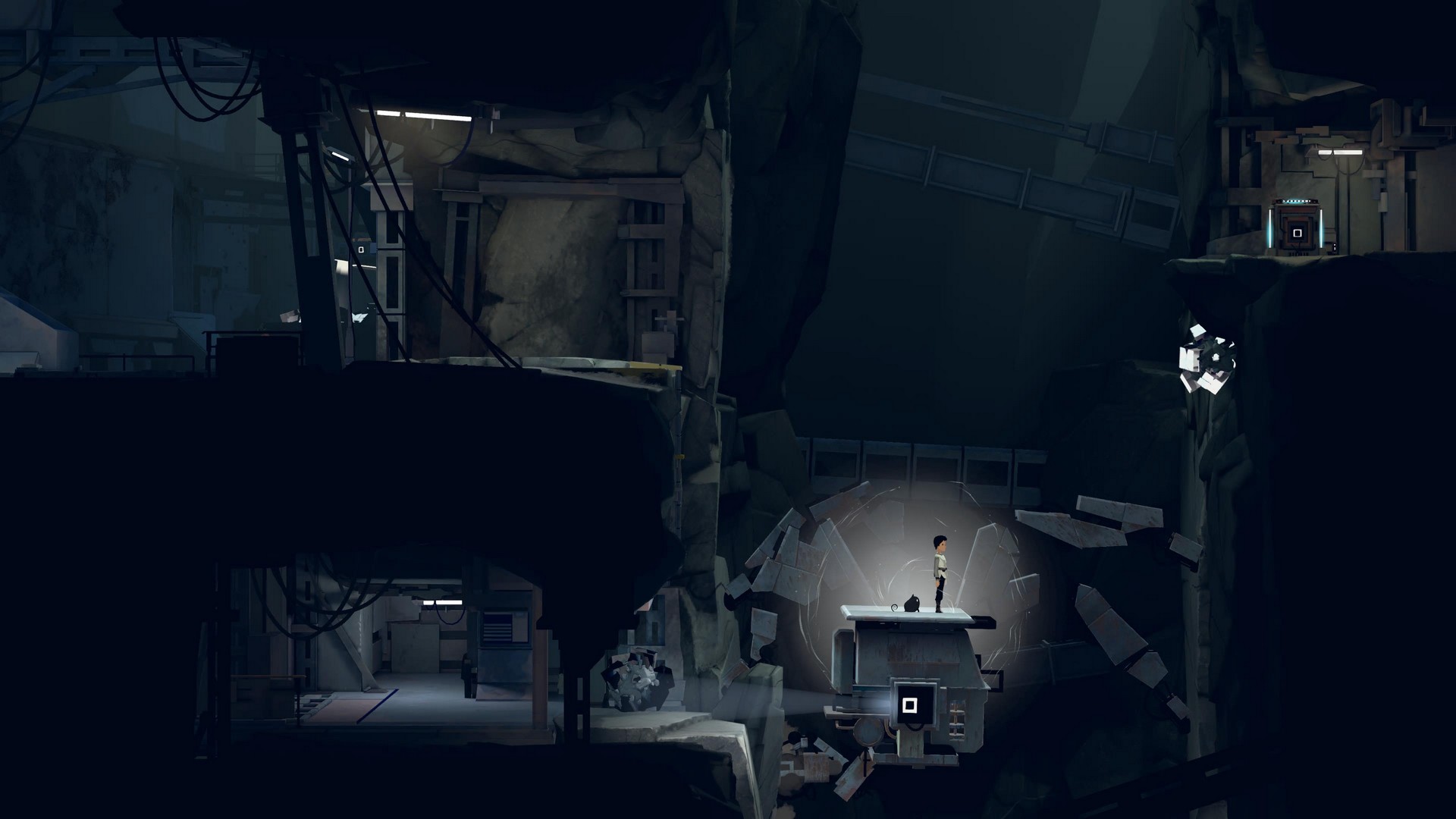 Lana and Mui jump on a mining robot in Planet of Lana 2