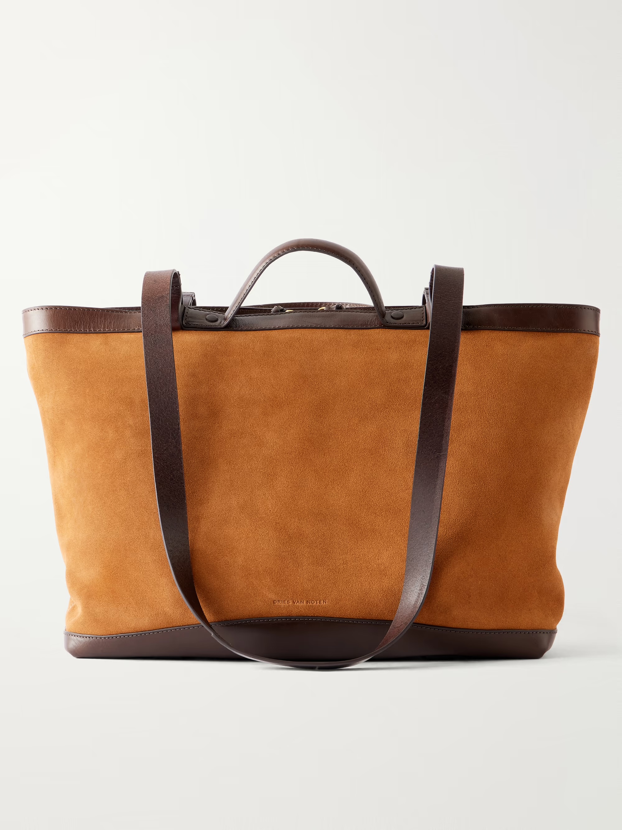 Dries Van Noten, Carter Leather-Trimmed Suede Tote