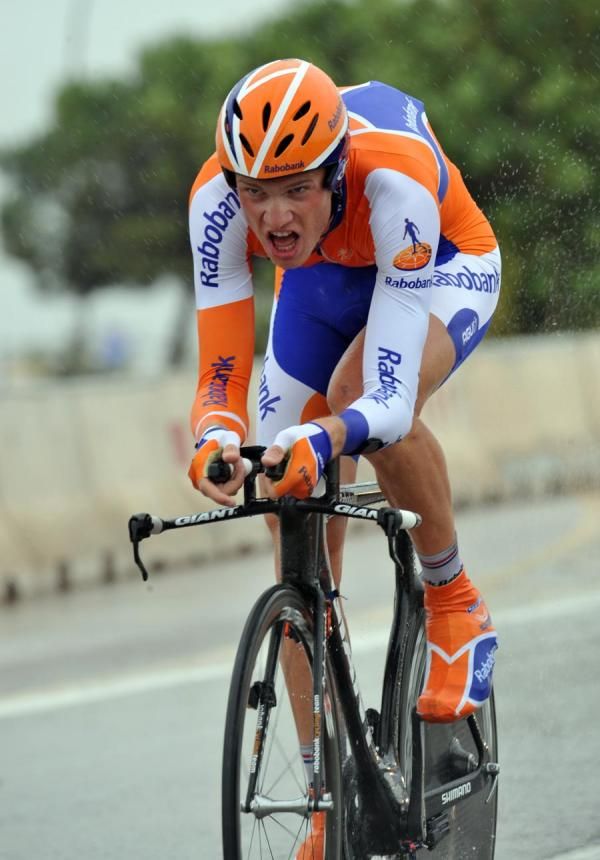 Lars Boom (Rabobank) held the early fast time.
