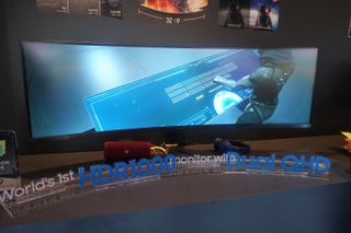 Samsung's CRG9 gaming monitor at CES 2019 Credit: Tom's Hardware