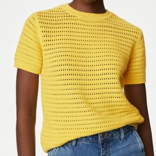 M&S Yellow Knitted Top