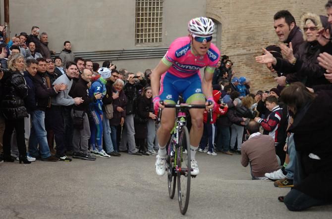 Damiano Cunego (Lampre-Merida) on the attack in Tirreno-Adriatico
